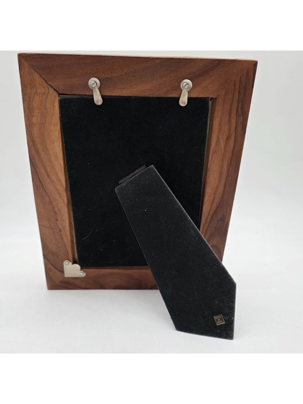 5x7 Picture Frame Floral Design Beige & Black Distressed Finish Tabletop - Picture 6 of 10